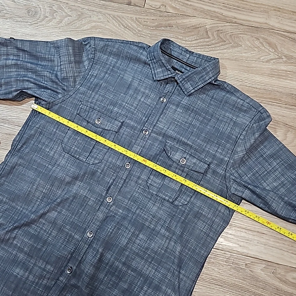 Alfani Regular Fit Long Sleeve Button Up Blue Shirt Men's Medium - Picture 10 of 13